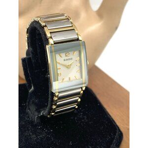 Rado Womens Watch 153.0383.3 Diastar Swiss Quartz Silver Dial Two Tone Tank 18mm